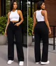 Ladies Bola Jeans - Black Wide-Leg - 2