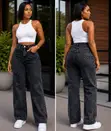 Ladies Bola Jeans - Black Wide-Leg - 5