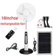 18-Inch Rechargeable Fan with Solar and Bulbs - 1