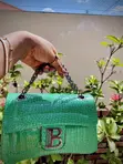 Bella Emerald Genuine Leather Handbag - 1