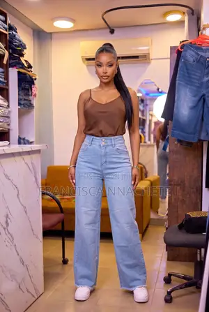 Women's Wide-Leg Boyfriend Jeans - Blue