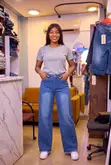 Women's Wide-Leg Boyfriend Jeans - Blue - 3