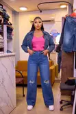 Women's Wide-Leg Boyfriend Jeans - Blue - 4