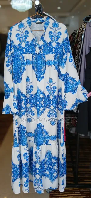 Women's Notched Neck Flounce Hem Maxi Dress