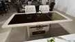 6 Seater Glass Top Dining Table with Storage Base & Chairs - 2