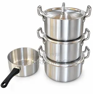 4-Piece Aluminium Saucepan Set with Lids