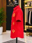 Quality Red Shirt with Gold Designs - 2