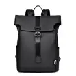 Quality Leather Roll-Top Backpack - 4