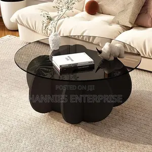 Modern Black Round Coffee Table