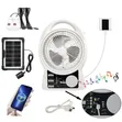 Rechargeable Solar Fan with Radio & Bulbs - 8 Inch - 2