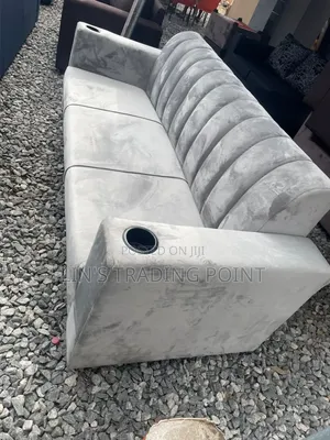 Modern 3-in-1 Sofa Chair with Cup Holders - Grey