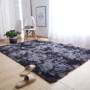 Luxury Grey Tie & Dye Fluffy Rug (160x200cm)