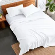 White Cotton Bedsheet Set with 2 Pillow Cases - Double Bed - 1
