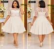 Ace Couture Elegant Cream Floral Lace Party Dress - XL - 2