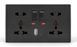 ANLANG F1 Double Socket + USB-A + Type-C - Black - 1