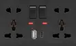 ANLANG F1 Double Socket + USB-A + Type-C - Black - 2