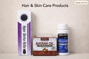 Kirkland Minoxidil + Derma Roller + Batana Cream Combo