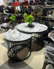 2 in 1 Marble Center Table Set - 2