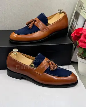 Tom Ford Brown & Blue Leather Tassel Loafers