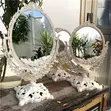 Vintage Mini Double-Sided Floral Mirror - 2