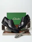 Clarks Men's Black Leather Brogue Formal Shoes - 3
