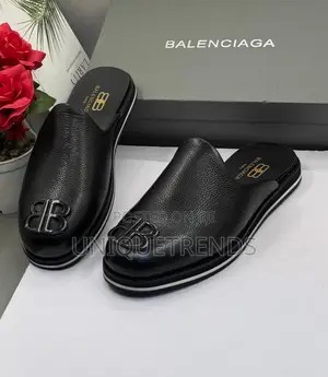 Balenciaga Luxury Leather Mules (Black)