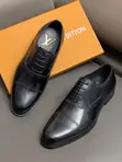 Louis Vuitton Black Leather Cap-Toe Oxfords - 1