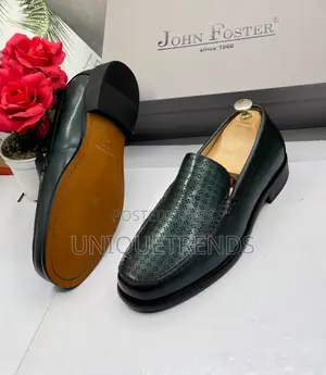 Executive John Foster Perforated Leather Loafers - Emerald Green