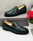 Executive John Foster Perforated Leather Loafers - Emerald Green - 2