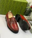 Premium Gucci Luxury Patent Leather Loafers (Brown) - 3
