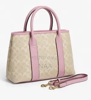 Jing Pin Beige & Pink Monogram Tote Bag