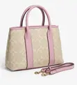 Jing Pin Beige & Pink Monogram Tote Bag - 1