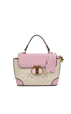 Jing Pin Ladies Handbag - Beige & Pink Monogram