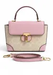 Jing Pin Ladies Handbag - Beige & Pink Monogram - 2
