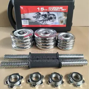 15kg Chrome Cast Iron Dumbbell Set with Case