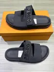 Pedro Men's Black Leather Slides - Size 46 - 1