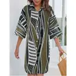Women's Casual Geometric Print Dress - 2