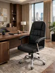 Royal Comfort Executive Office Chair - Black Leather - 3