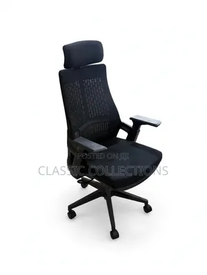 Ergonomic Mesh Office Chair with Headrest - Black