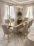 Luxury Dining Table with 6 Chairs - 1