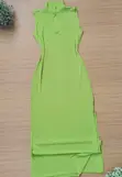 Classy Lemon Green Bodycon Dress - Size M - 2