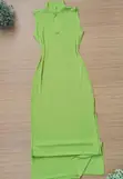 Classy Lemon Green Bodycon Dress - Size M - 4