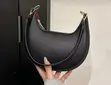 Ladies Burgundy Leather Crescent Shoulder Bag - 2