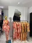 Elegant Tie-Dye Maxi Two-Piece Dress - 2