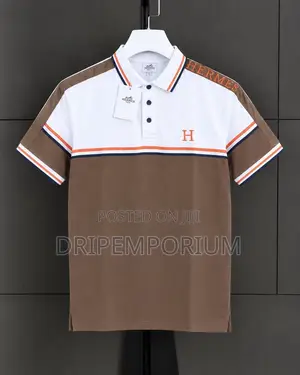 Hermès Polo Shirt - White/Navy/Orange