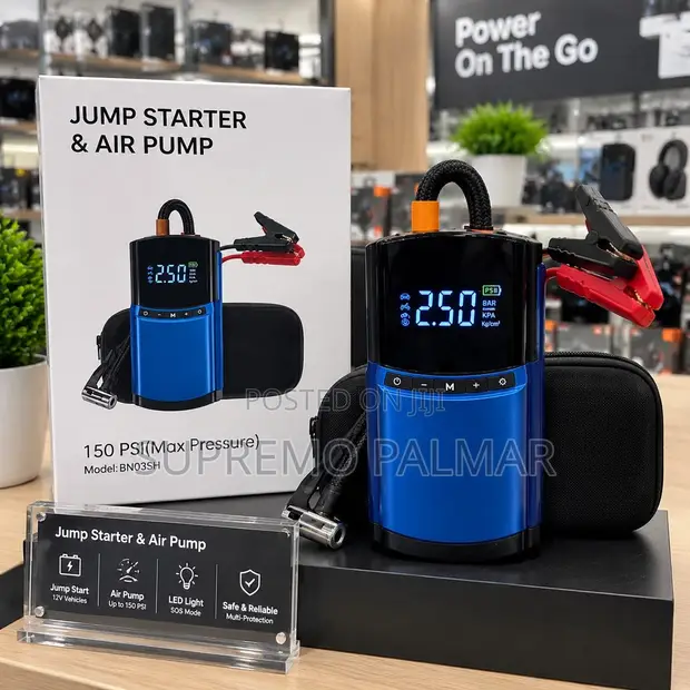 2-in-1 Portable Car Jump Starter & 150 PSI Tyre Inflator - BN03SH - 1