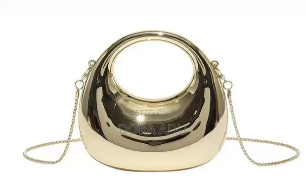 Ladies Metallic Gold Clutch Bag - 1