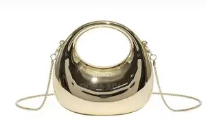 Ladies Metallic Gold Clutch Bag