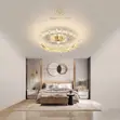 Summerwind Modern Crystal Ceiling Fan Light with Remote (48W Gold) - 1