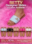 BETTY Designer Quilted Slides with Gold Logo - 1